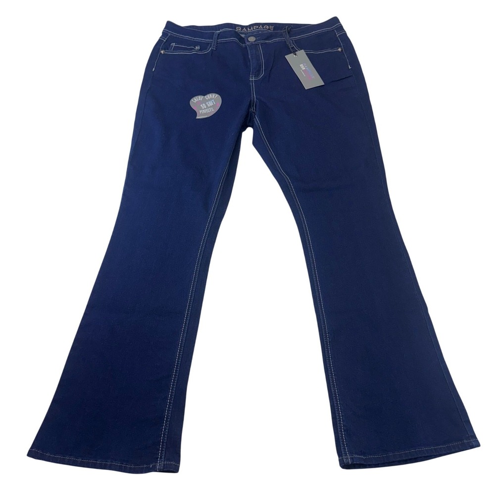 Rampage Jeans Women's 18W Studded Dark Blue Wash Denim‎ Western Plus